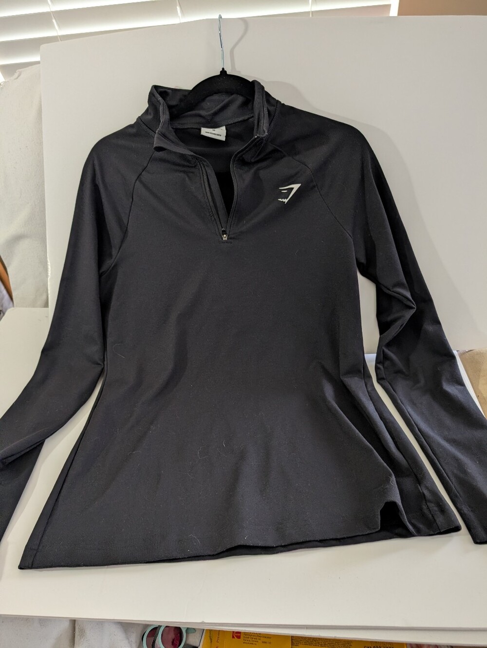 Gymshark Black Long-Sleeve Quarter-Zip Pullover